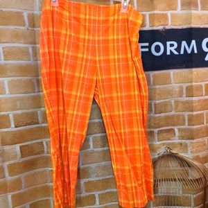 Vintage orange plaid capri pants